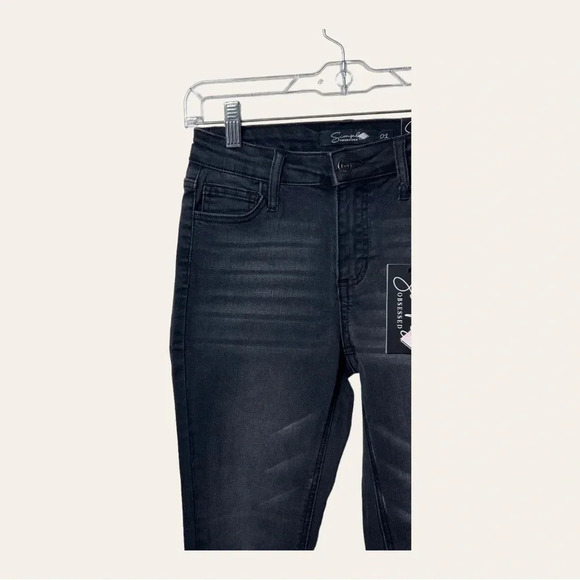 1112. SIMPLY OBSESSED DENIM JEANS BLACK IN COLOR SIZE 1 (JUNIORS) - Picture 5 of 14